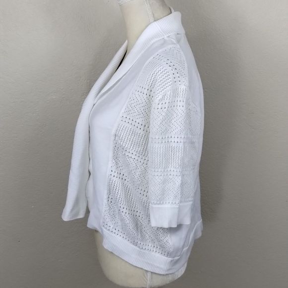 Covington Missy Crochet Shrug Core White Cardigan Sweater NWT - Picture 3 of 10